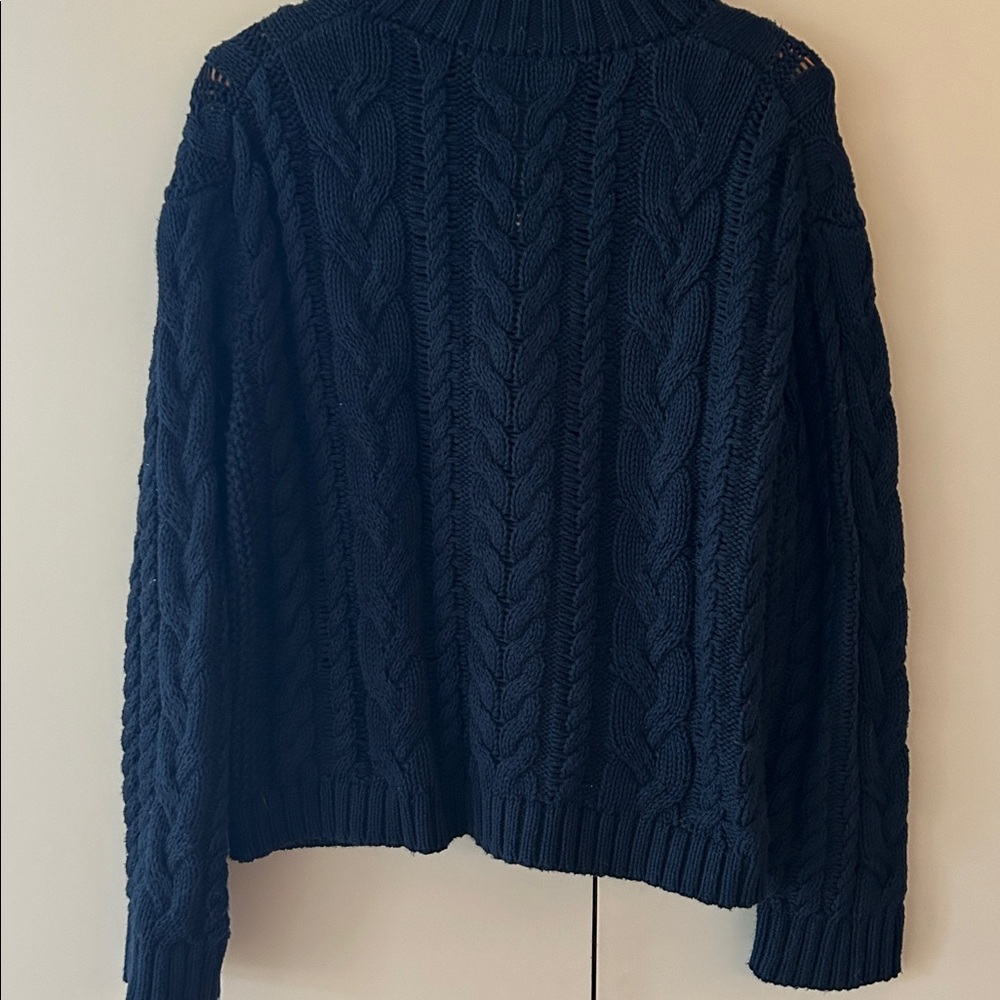 Jenni Kayne navy blue cotton half zip sweater size small - Picture 5 of 5